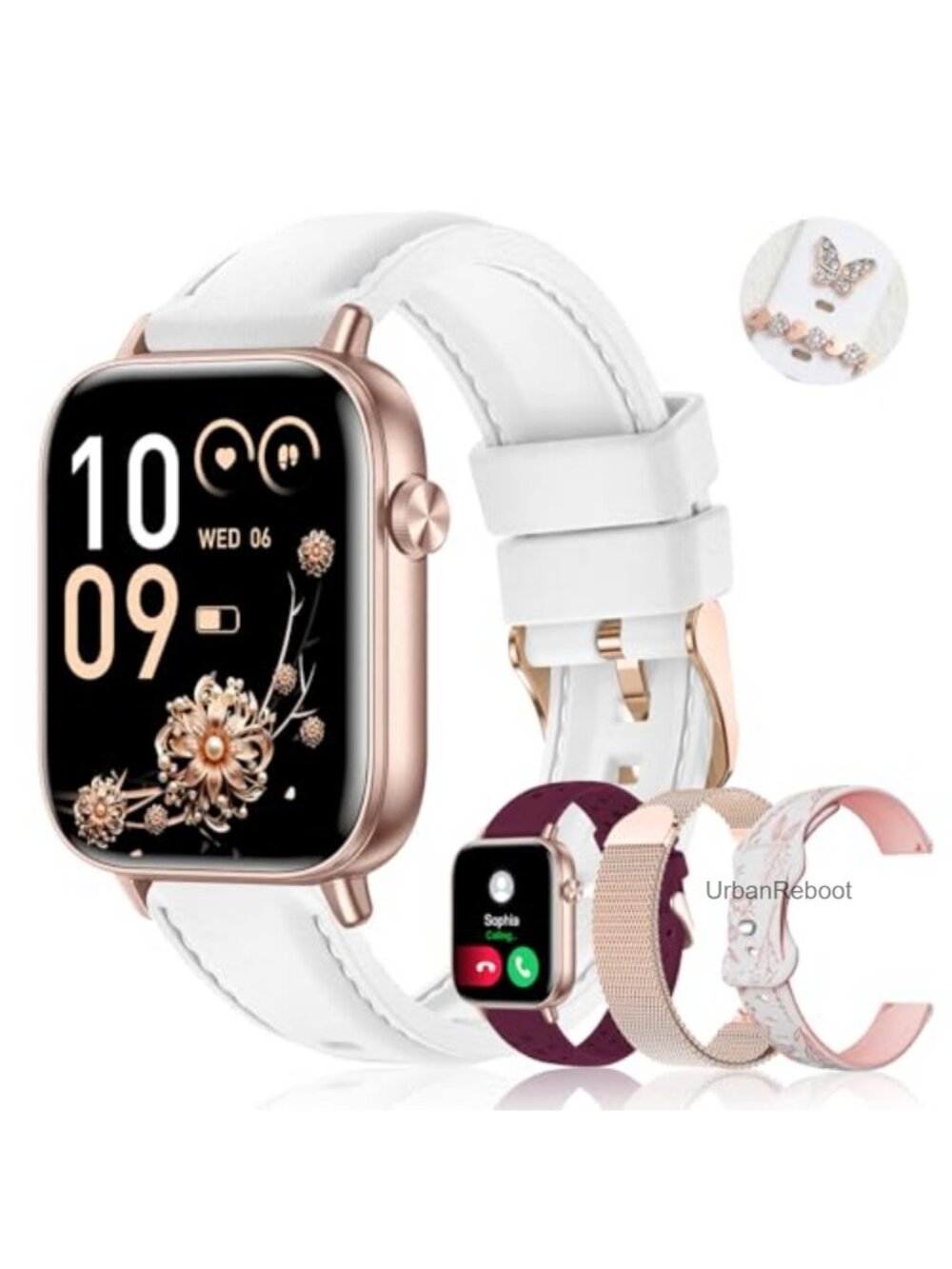 Smart Watch for Women 1.83" Fitness Tracker 4 Bands Bluetooth Call